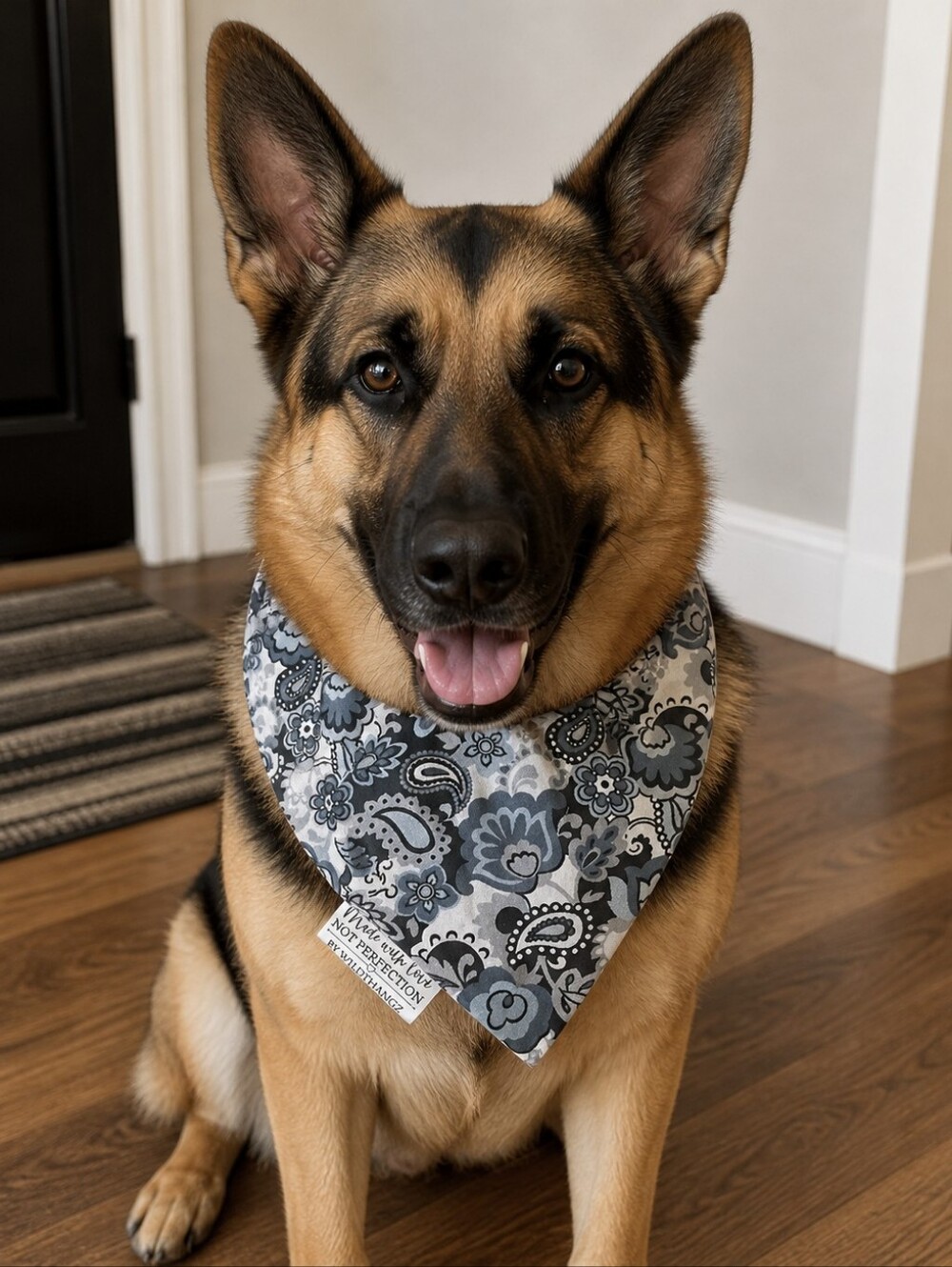 Grey & Black Floral Paisley Bandana